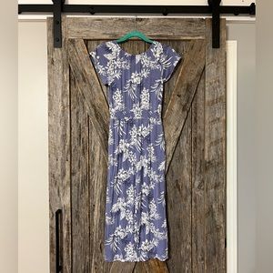 Bixby Nomad Girls Long Romper: Short Sleeve Floral Pattern Size 8-10 w/Pockets